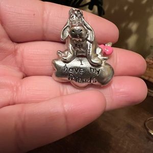 DISNEY Eeyore EEYORE I Have My Friends Pin Brooch Silver Tone